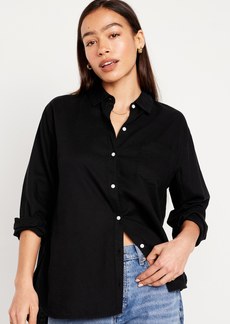 Old Navy Linen-Blend Button-Down Boyfriend Shirt