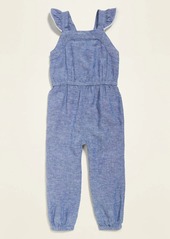 Old Navy Linen-Blend Flutter-Sleeve Jumpsuit for Toddler Girls