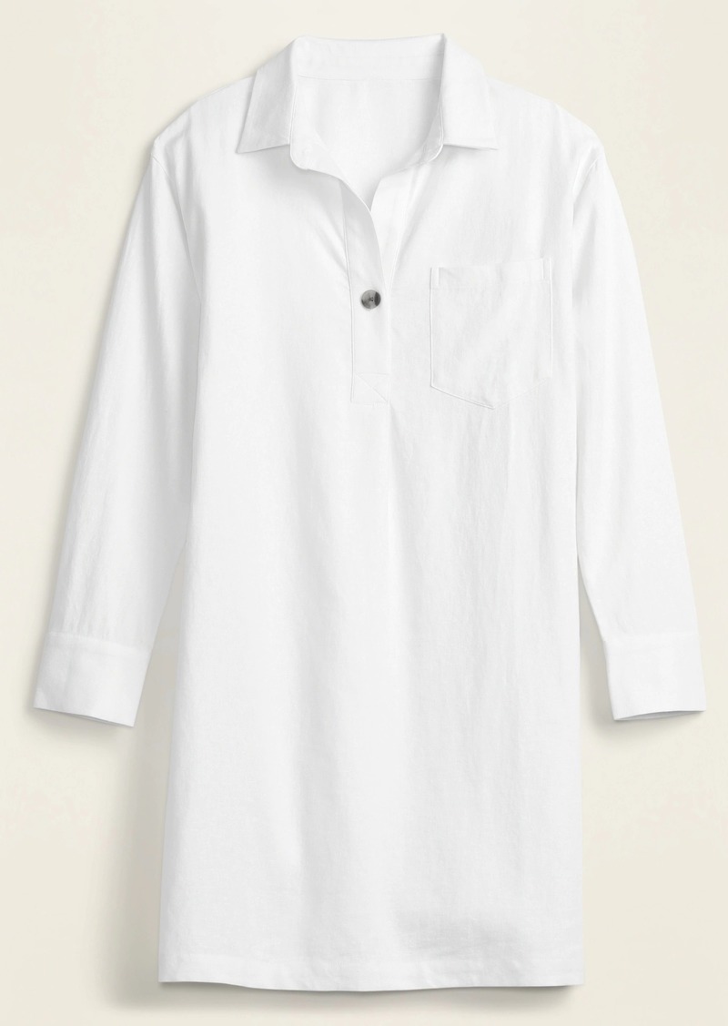 Old Navy Linen-Blend Shift Shirt Dress for Women