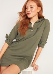 Old Navy Linen-Blend Shirt Shift Dress for Women