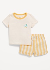 Old Navy Little Navy Organic-Cotton Graphic T-Shirt and Shorts Set for Baby