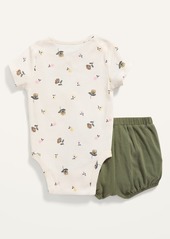 Old Navy Logo Bodysuit and Shorts Set for Baby