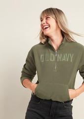 Old Navy Logo-Graphic Micro Performance Fleece Half-Zip Sweatshirt for Women