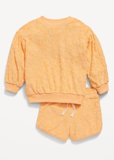 Old Navy Long Puff-Sleeve Sweatshirt and Shorts Set for Toddler Girls