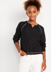 Old Navy Long Raglan-Sleeve Thermal-Knit Top for Girls