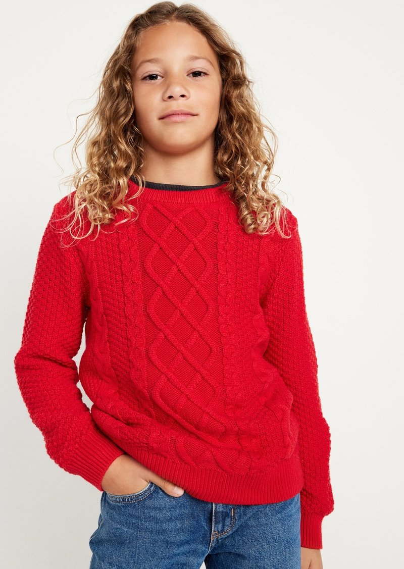 Old Navy Long-Sleeve Cable-Knit Crew Neck Sweater for Boys