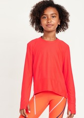 Old Navy Long-Sleeve Curved-Hem Performance Top for Girls