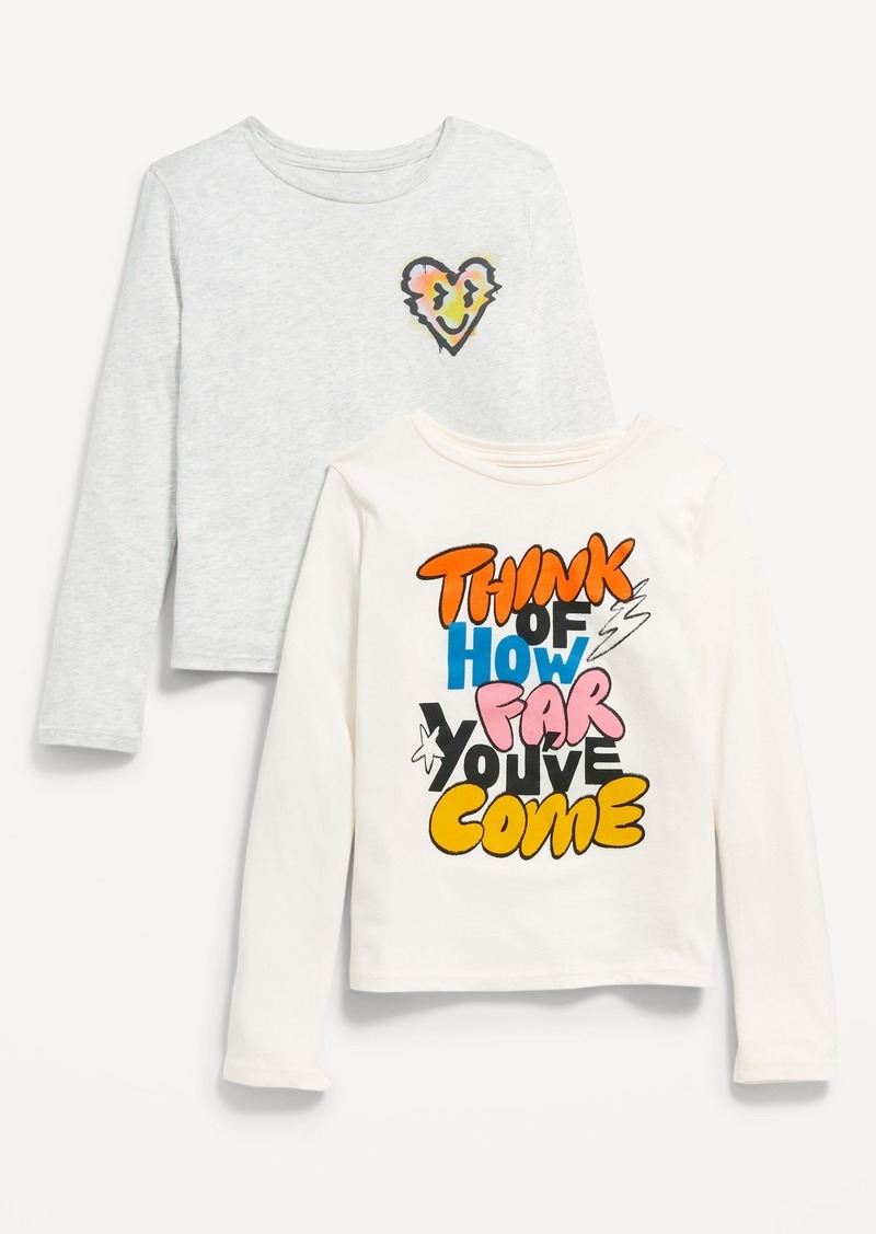 Old Navy Long-Sleeve Graphic T-Shirt 2-Pack for Girls