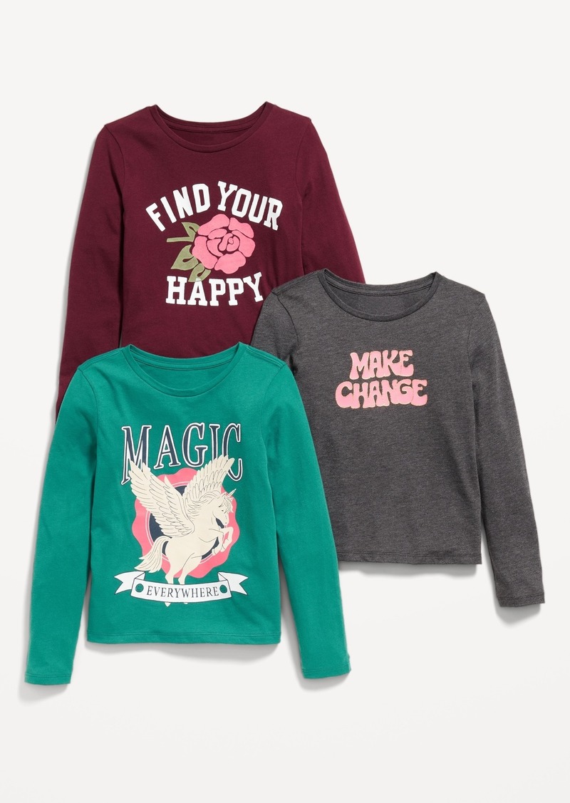 Old Navy Long-Sleeve Graphic T-Shirt 3-Pack for Girls