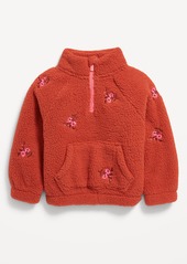 Old Navy Long-Sleeve Half-Zip Embroidered Sweater for Toddler Girls