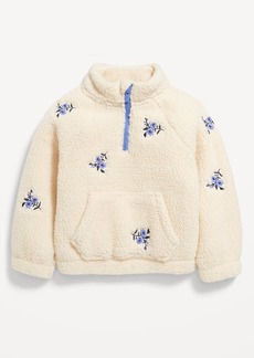 Old Navy Long-Sleeve Half-Zip Embroidered Sweater for Toddler Girls