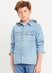 Old Navy Long-Sleeve Hooded Utility Twill Shirt for Boys