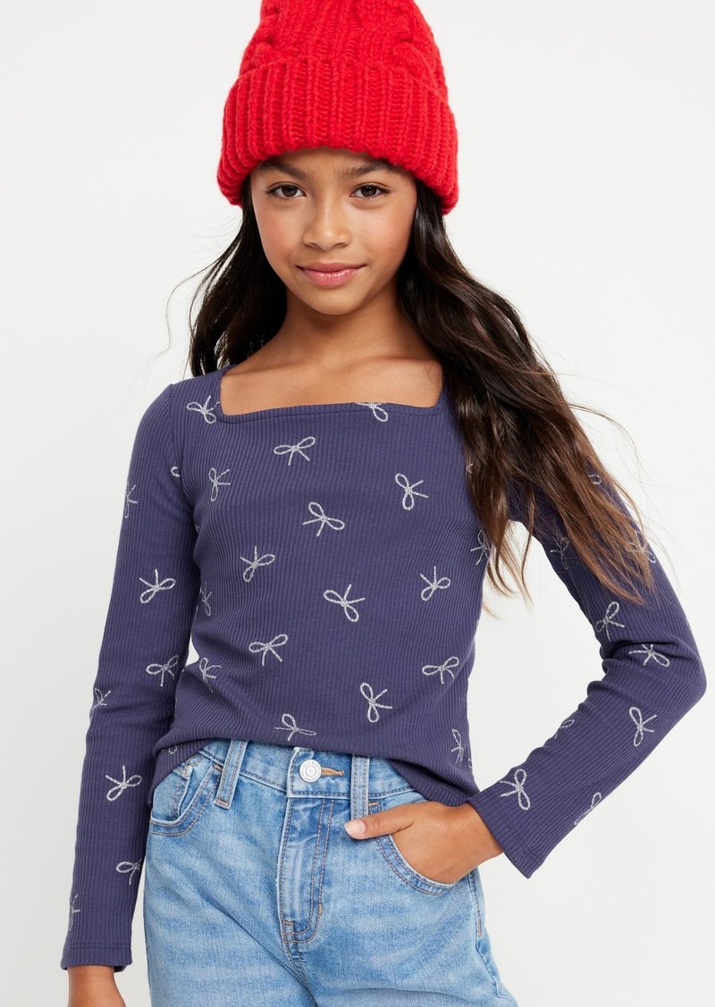 Old Navy Long-Sleeve Pointelle-Knit Top for Girls