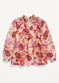 Old Navy Long-Sleeve Printed Chiffon Swing Top for Toddler Girls