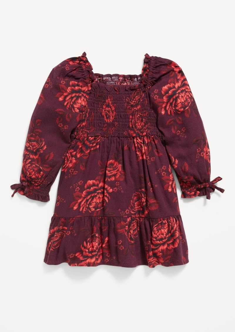 Old Navy Long-Sleeve Printed Smocked Fit & Flare Dress for Baby