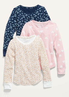 Old Navy Long-Sleeve Printed Thermal-Knit T-Shirt 3-Pack for Girls