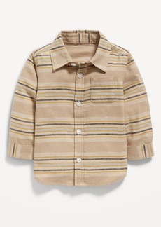 Old Navy Long-Sleeve Striped Linen-Blend Shirt for Baby