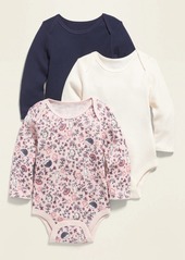 Old Navy Unisex Long-Sleeve Thermal Bodysuit 3-Pack for Baby