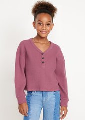 Old Navy Long-Sleeve Thermal-Knit Henley Top for Girls