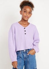 Old Navy Long-Sleeve Thermal-Knit Henley Top for Girls