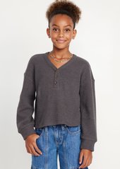 Old Navy Long-Sleeve Thermal-Knit Henley Top for Girls