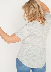 Old Navy Luxe Space-Dye Stripe V-Neck Tee for Women
