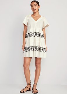 Old Navy Matching Embroidered Mini Swing Dress