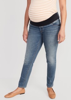 Old Navy Maternity Front Low Panel Power Slim Straight Jeans