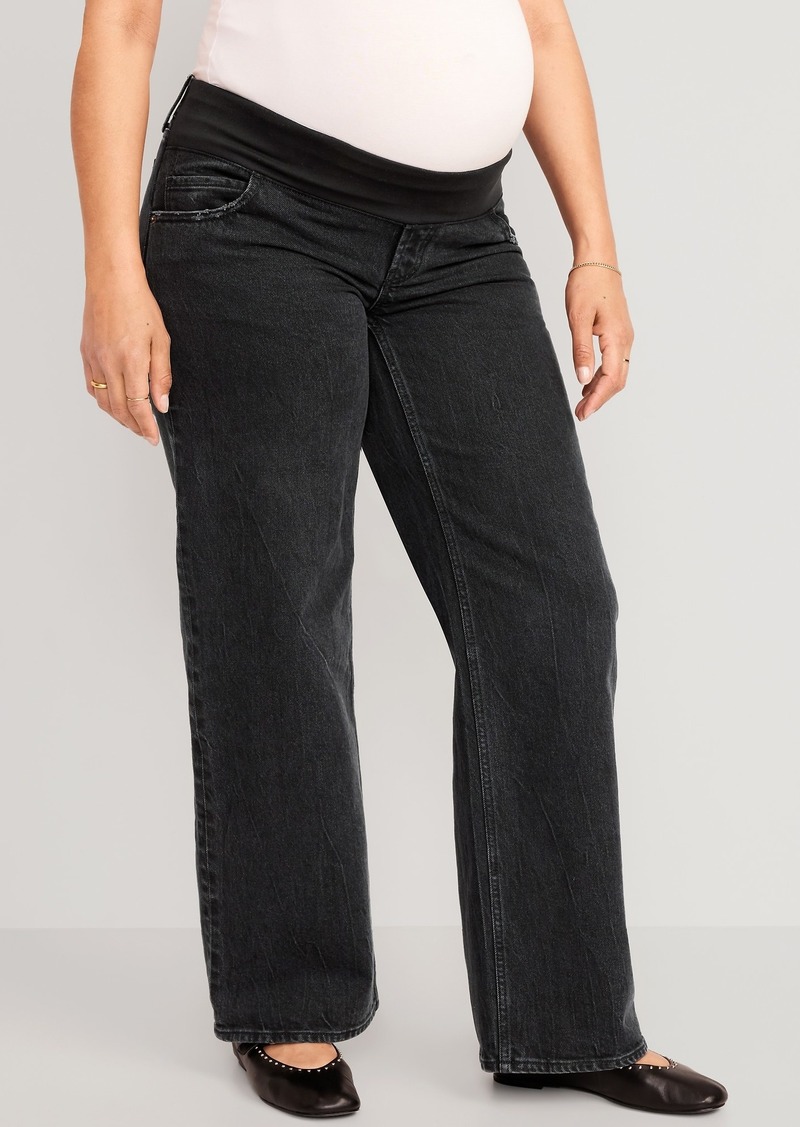 Old Navy Maternity Front-Low Panel Wide-Leg Jeans