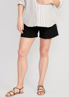 Old Navy Maternity Full-Panel Linen-Blend Tailored Shorts -- 6-inch inseam