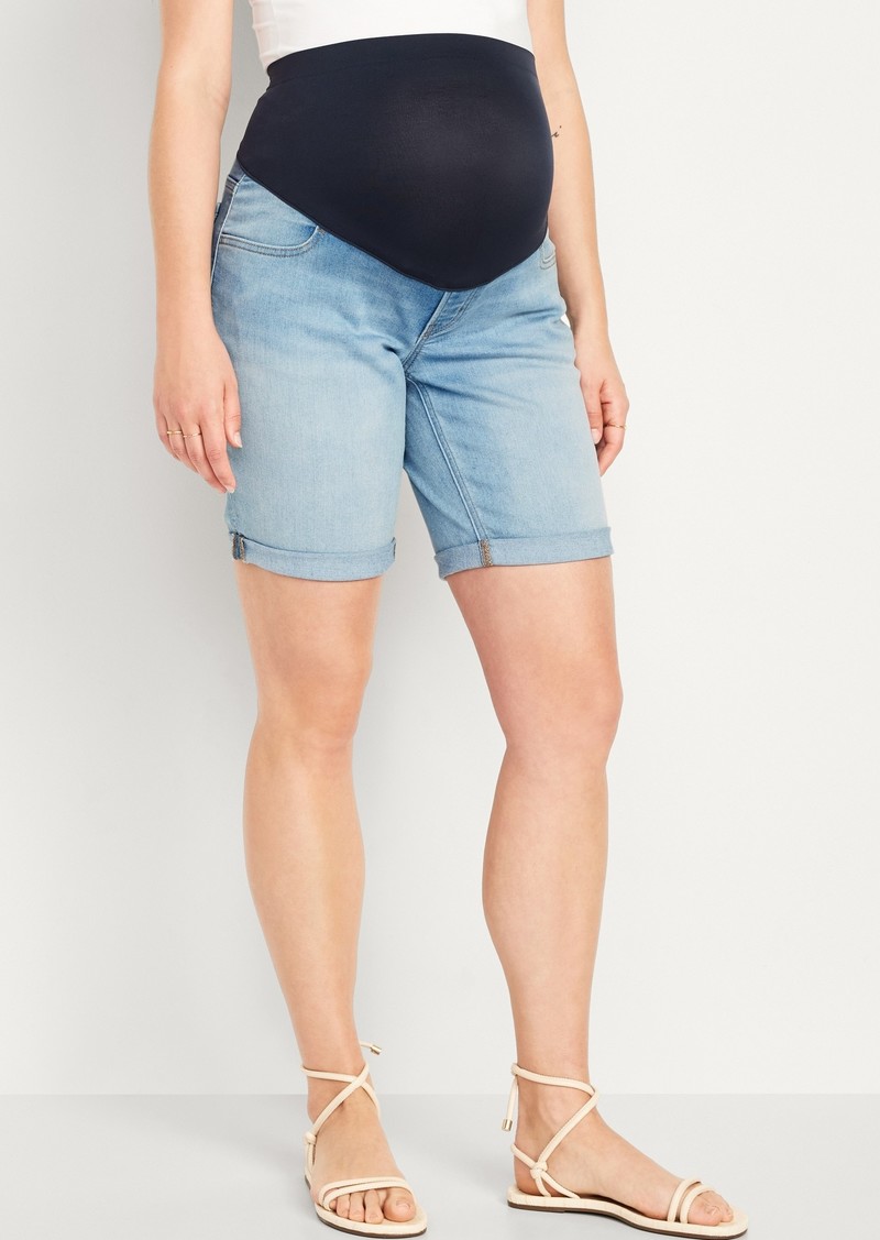 Old Navy Maternity Full-Panel OG Straight Jean Shorts -- 9-inch inseam