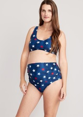 Old Navy Maternity High-Waisted Americana Print Swim Bottoms