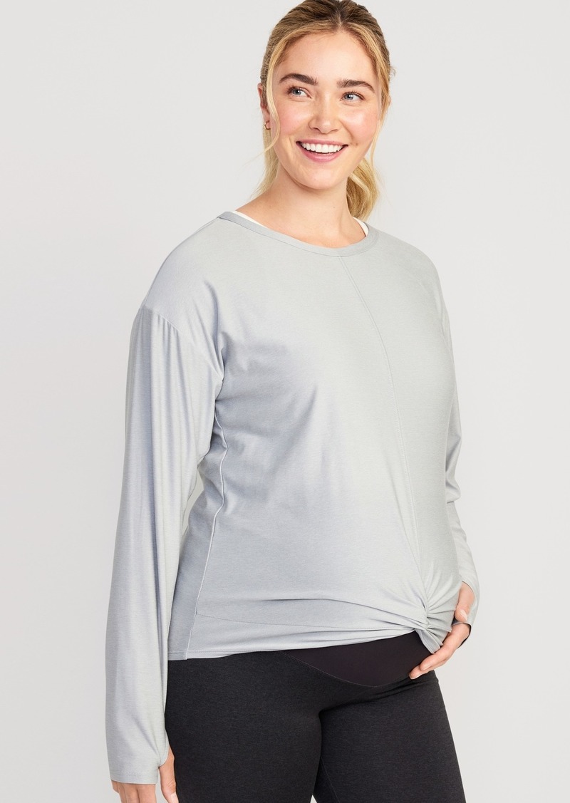 Old Navy Maternity Long Sleeve Cloud 94 Soft Twist-Front Top
