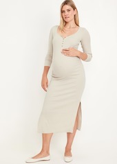 Old Navy Maternity Long Sleeve Henley Midi Dress