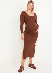 Old Navy Maternity Long Sleeve Henley Midi Dress