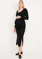 Old Navy Maternity Long Sleeve Henley Midi Dress