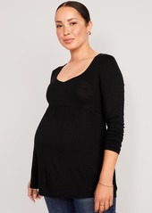 Old Navy Maternity Long-Sleeve Slub-Knit Peplum Top