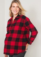 Old Navy Maternity Plaid Flannel Boyfriend Shirt