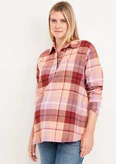 Old Navy Maternity Plaid Flannel Popover Shirt