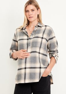 Old Navy Maternity Plaid Flannel Popover Shirt