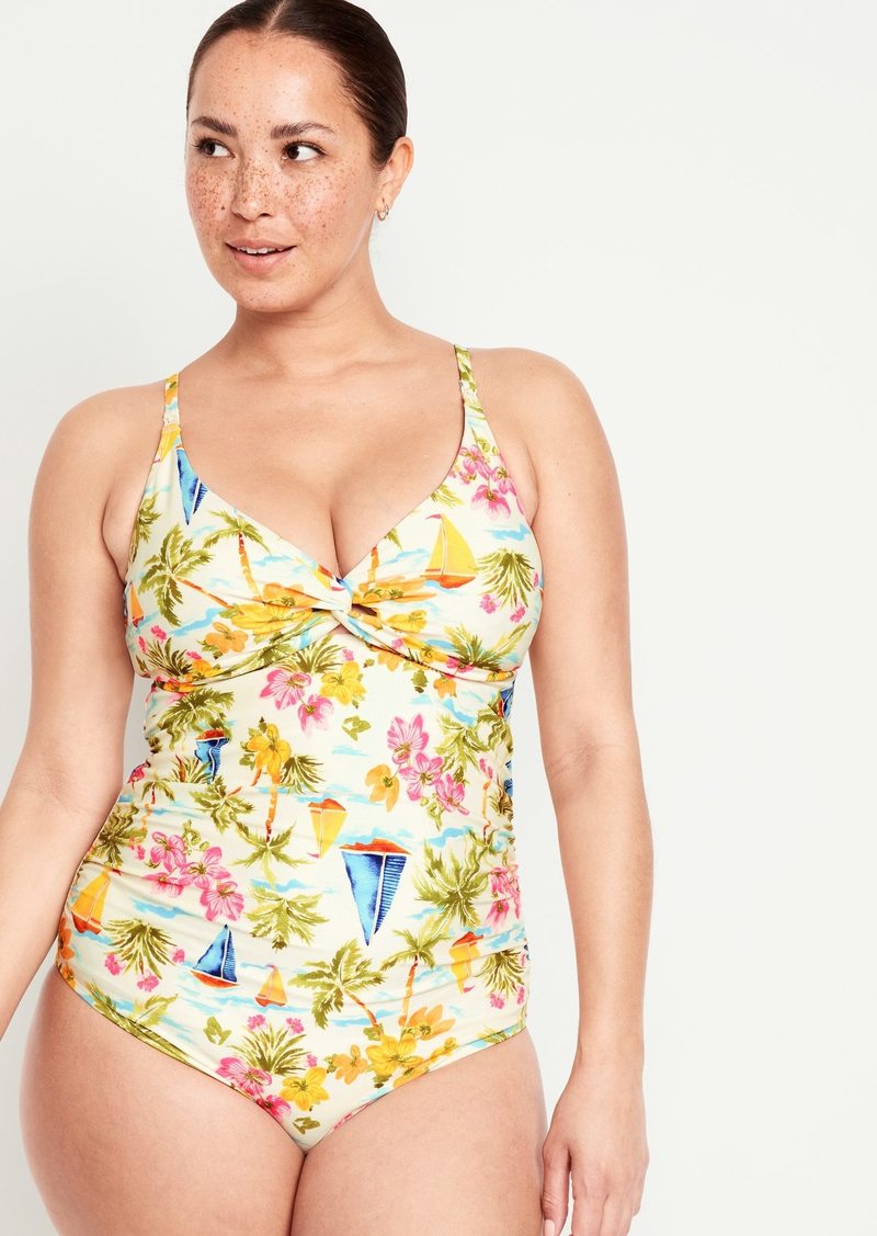 Old Navy Maternity Printed Twist-Front Nursing Swimsuit