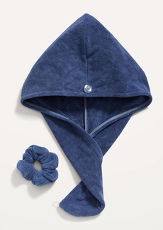 Old Navy Microfiber Terry Towel Head Wrap & Scrunchie Set for Adults
