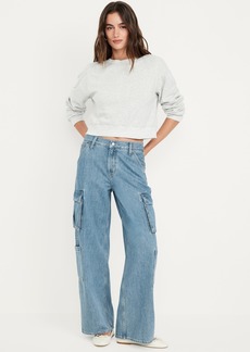 Old Navy Mid-Rise Baggy Wide-Leg Cargo Jeans