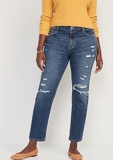Old Navy Mid-Rise Boyfriend Straight Ripped Jeans for Women