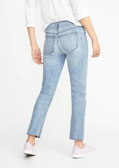 Old Navy Mid-Rise Distressed Straight Ankle Jeans for Women