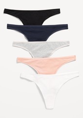 Old Navy Mid-Rise Everyday Cotton Thong 5-Pack