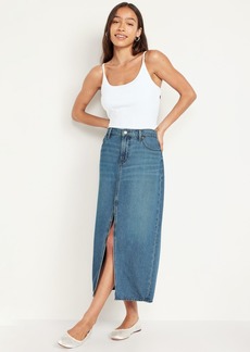 Old Navy Mid-Rise Jean Maxi Skirt