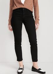 Old Navy Mid-Rise Power Slim Straight Black Jeans for Women