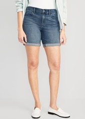 Old Navy Mid-Rise Roll-Cuffed Jean Shorts for Women -- 7-inch inseam