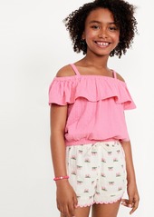 Old Navy Printed Off-Shoulder Ruffle-Trim Top for Girls